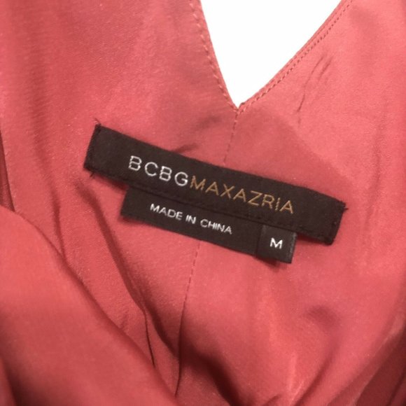 BCBG MAXAZRIA V Neck Sleeveless Terracotta Dress M - Picture 9 of 10